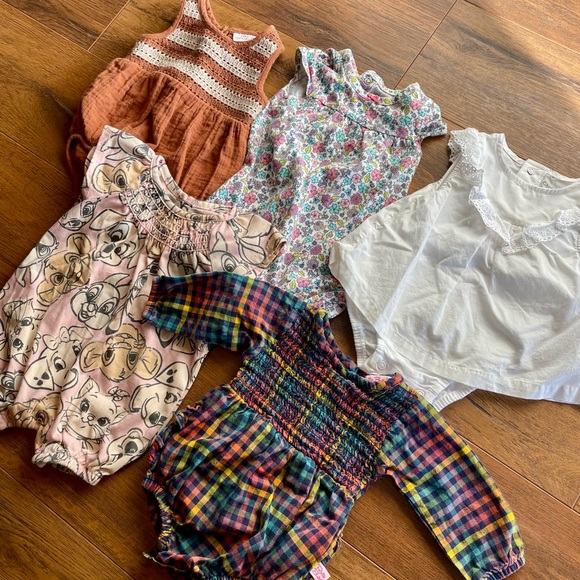 Adorable Baby Romper Set Baby Girl Summer Clothes Bundle Cat & Jack RuffleButts - Picture 2 of 12